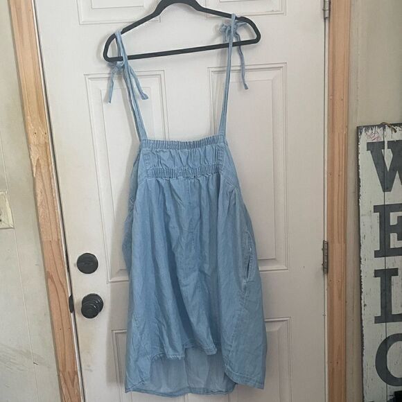 Old Navy Summer Dress Chambray Tie Straps XL - Picture 1 of 3